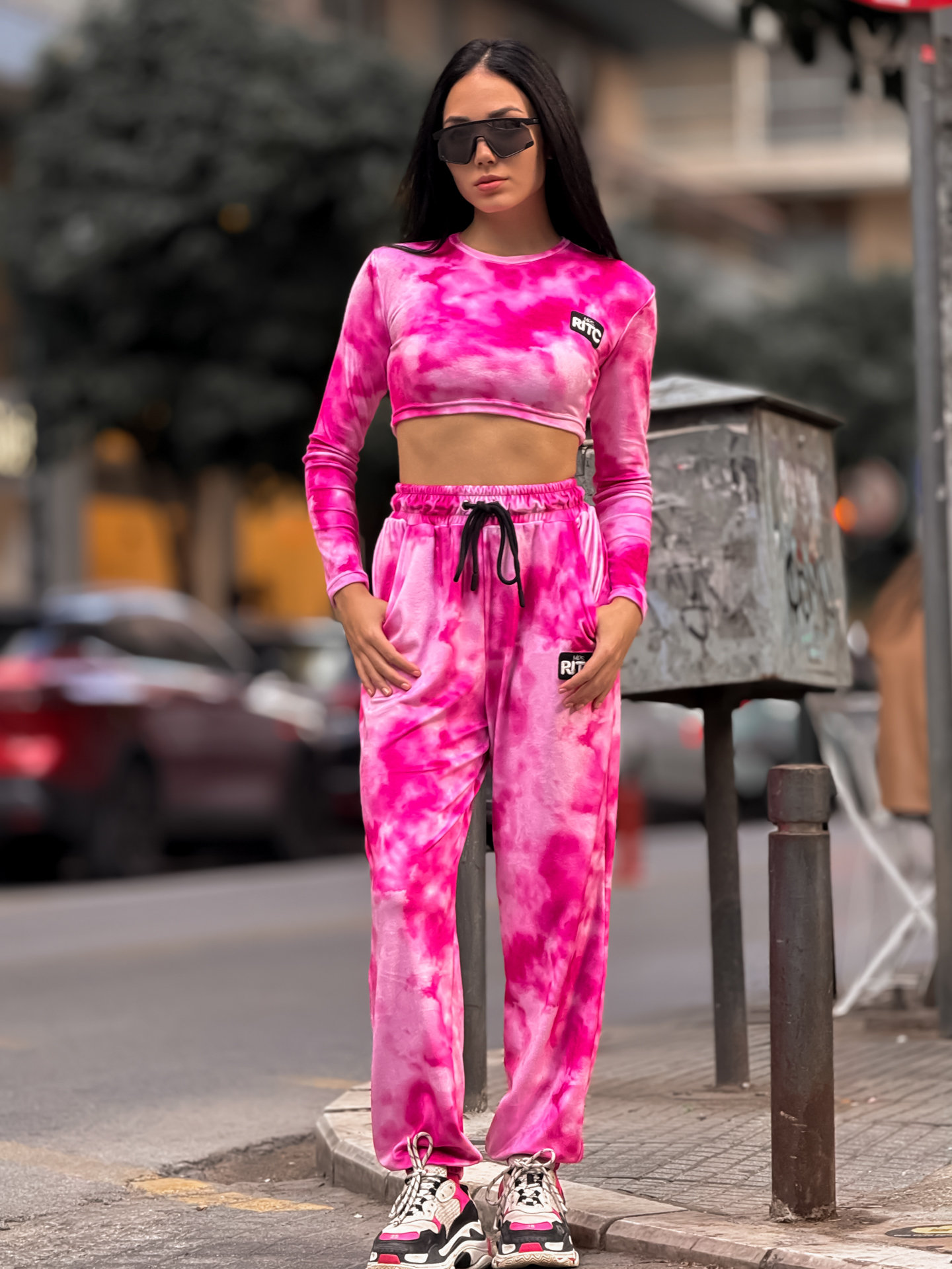 Βελουτέ Σετ Celeste Pink Tie Dye Print - Image 8