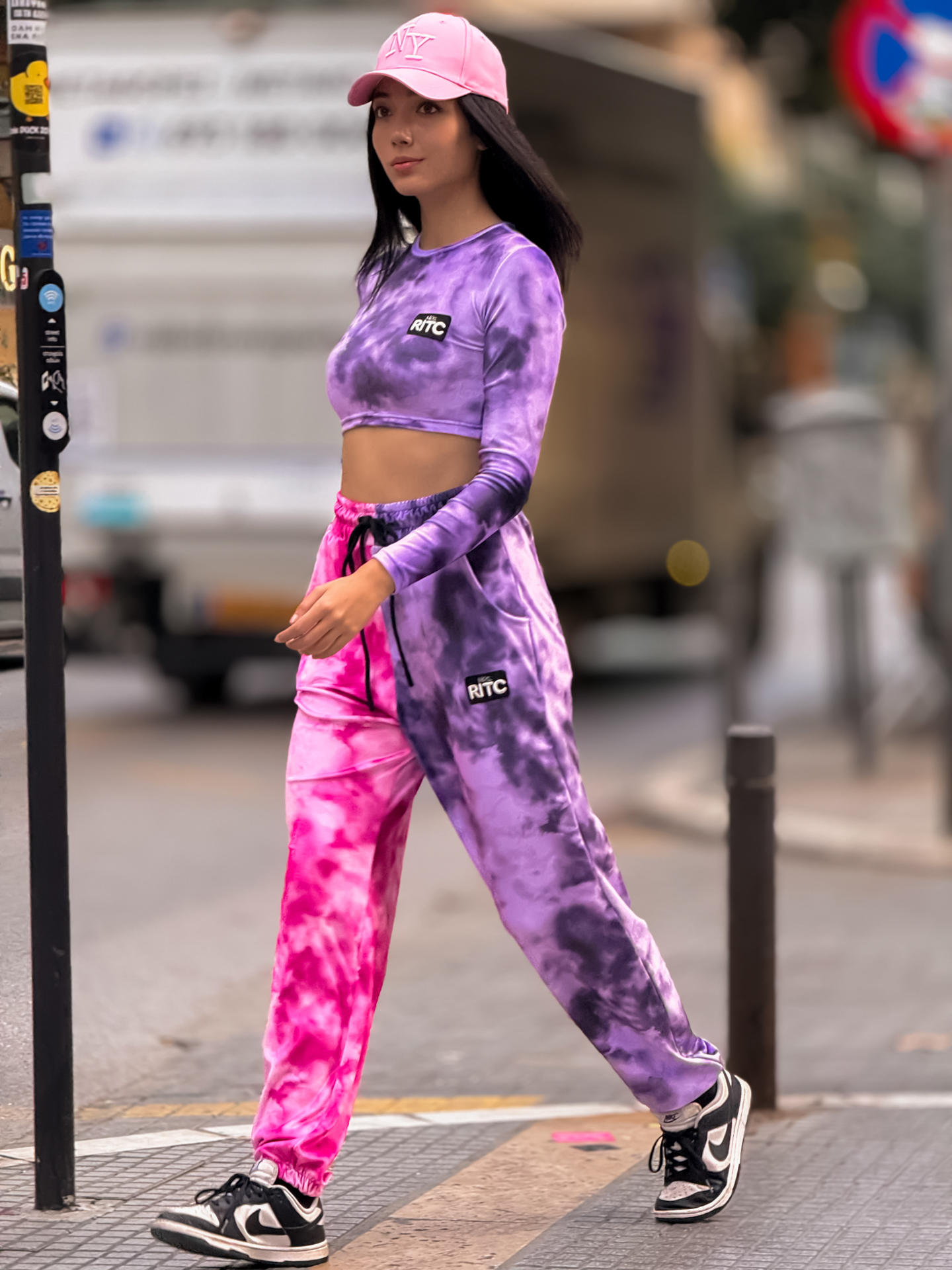 Βελουτέ Σετ Celeste Purple Pink Tie Dye Print - Image 3