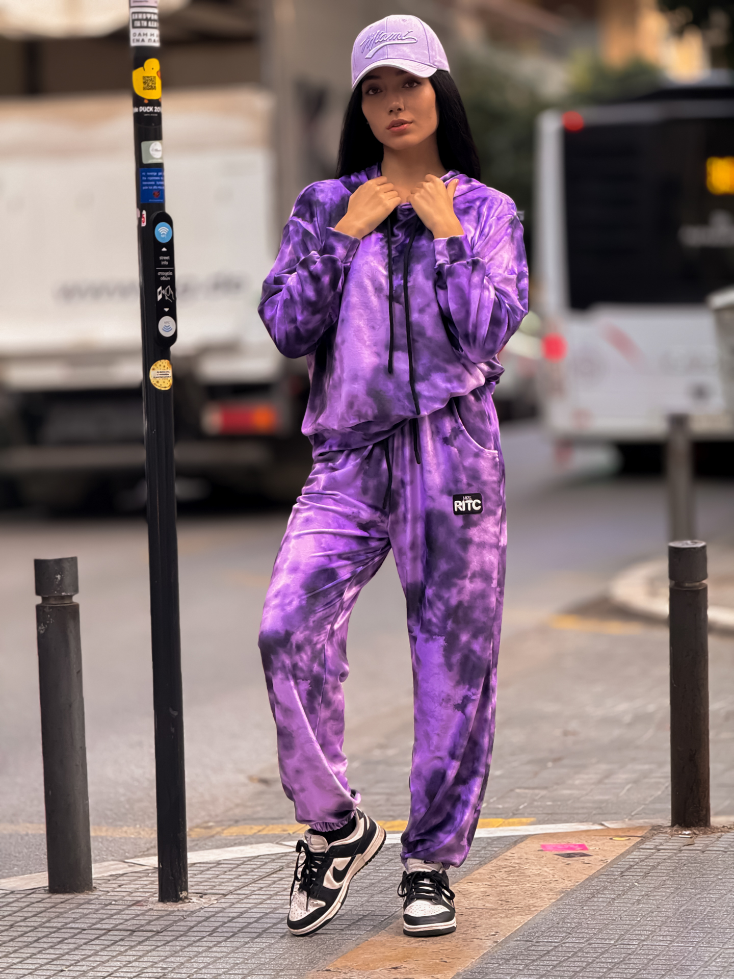 Βελουτέ Σετ Celeste Purple Tie Dye Print - Image 4