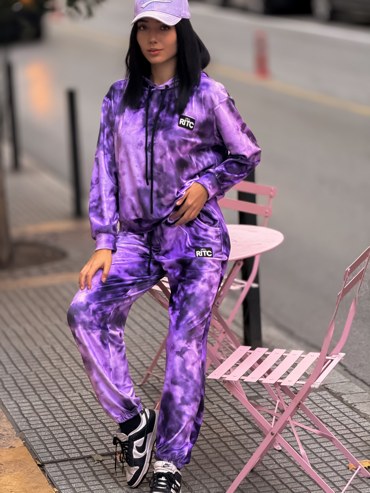 Βελουτέ Σετ Celeste Purple Tie Dye Print - Image 2