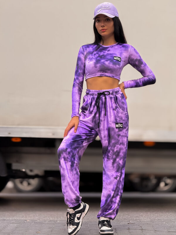 Βελουτέ Σετ Nina Purple Tie Dye Print