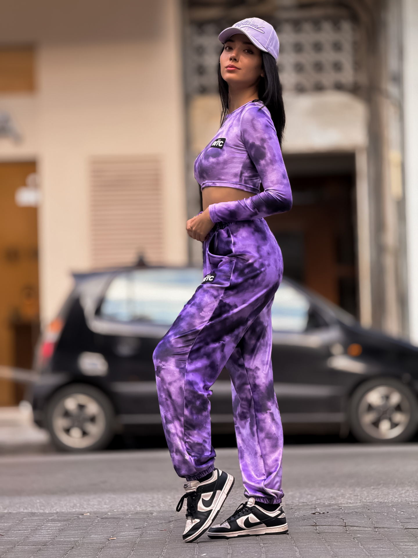 Βελουτέ Σετ Celeste Purple Tie Dye Print - Image 8