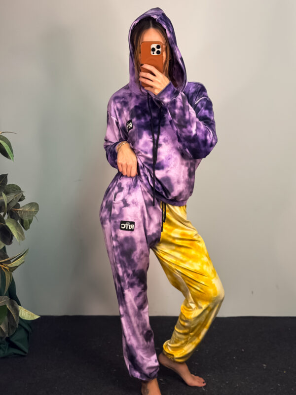 Βελουτέ Σετ Celeste Purple Yellow Tie Dye Print