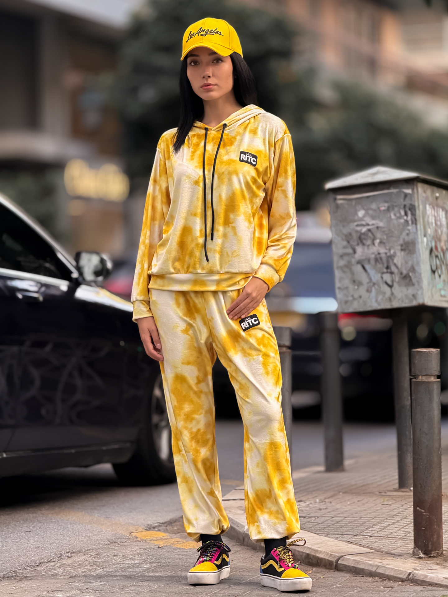 Βελουτέ Σετ Celeste Yellow Tie Dye Print