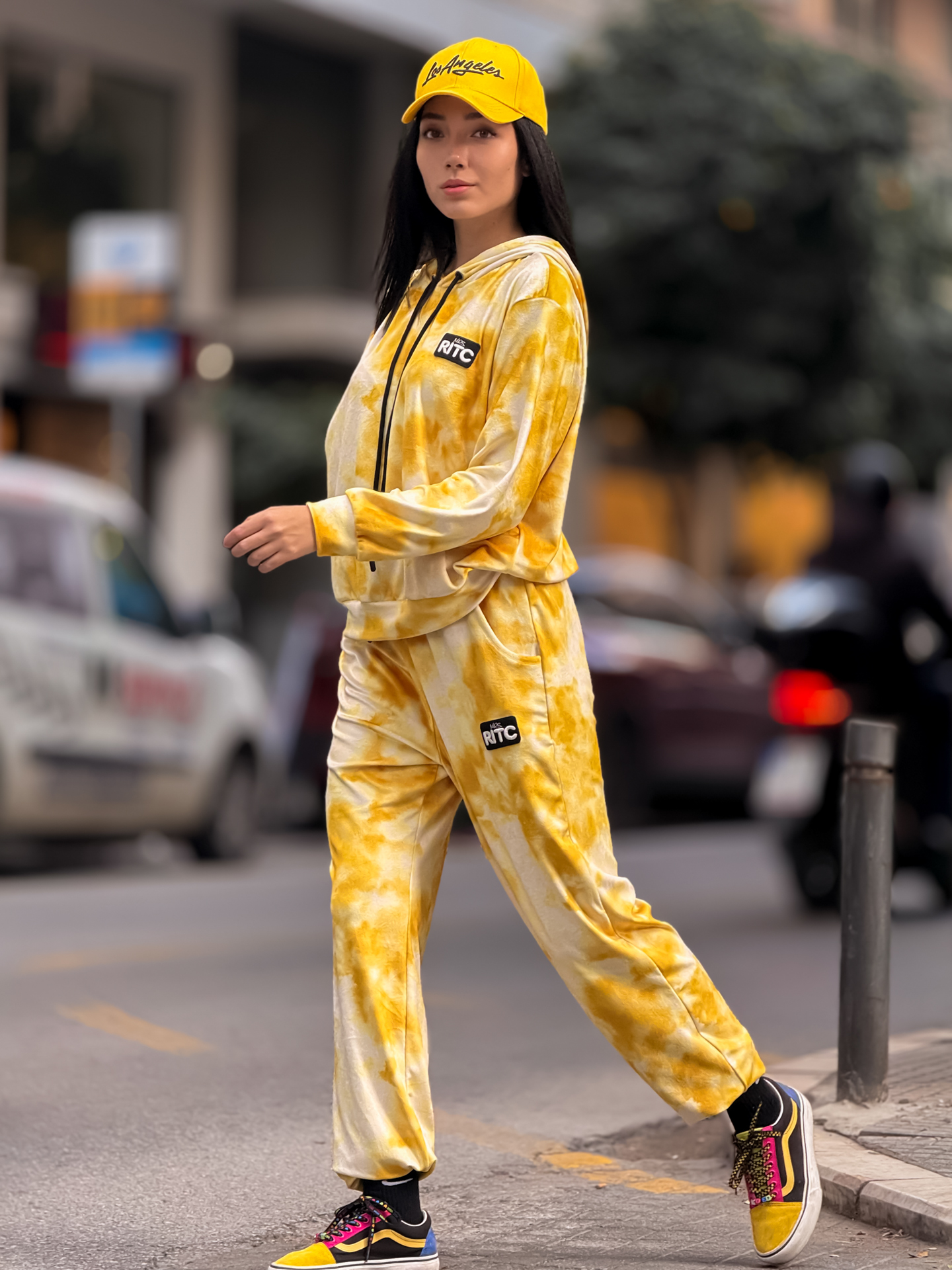 Βελουτέ Σετ Celeste Yellow Tie Dye Print - Image 2