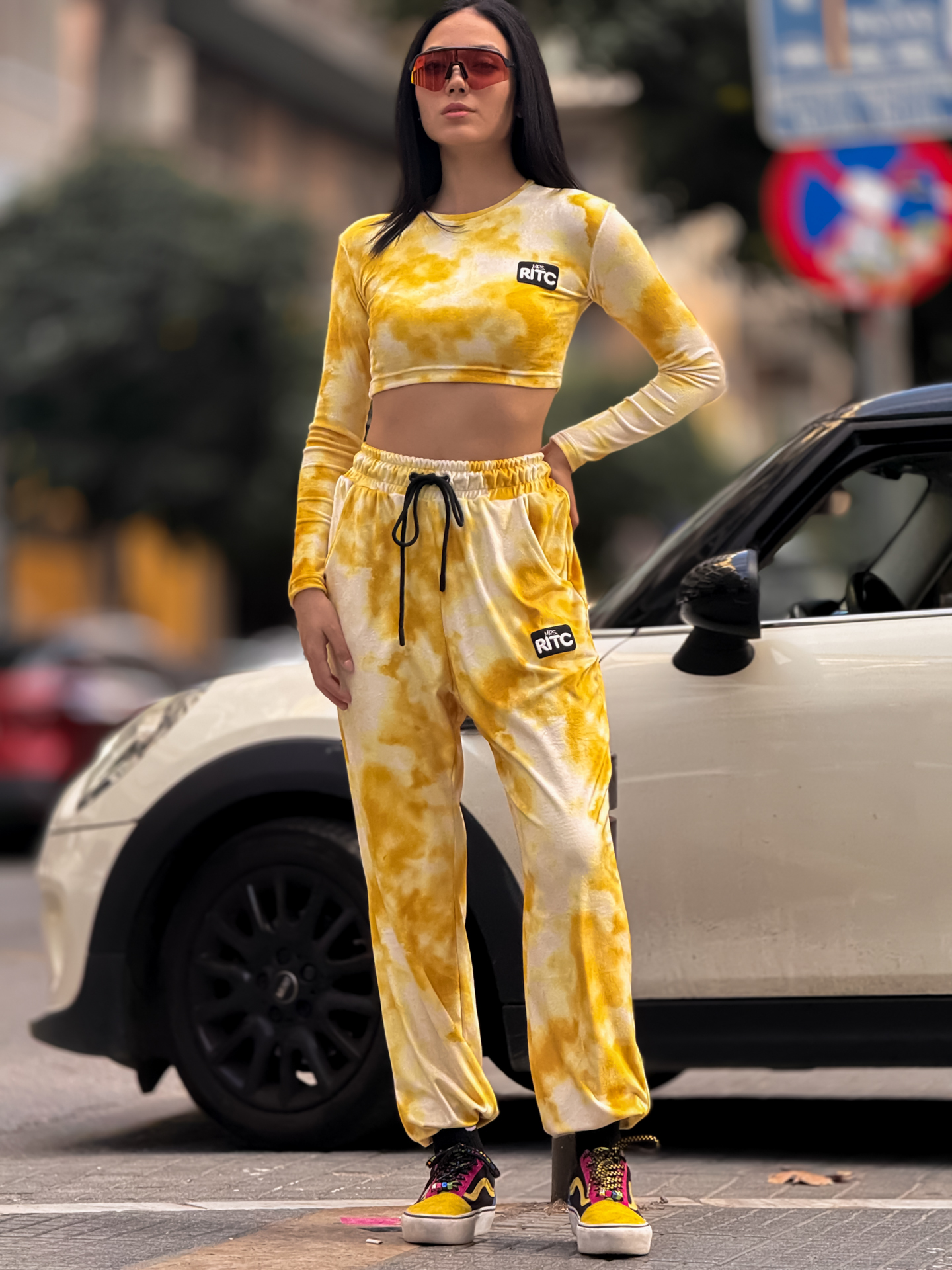 Βελουτέ Σετ Celeste Yellow Tie Dye Print - Image 6