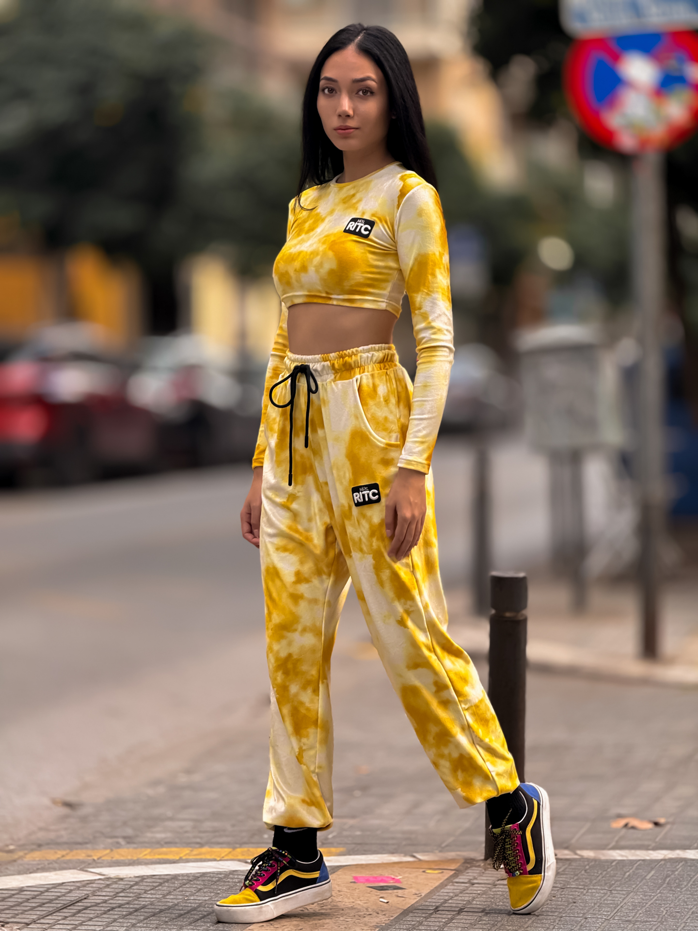 Βελουτέ Σετ Celeste Yellow Tie Dye Print - Image 4