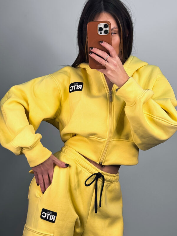 Βαμβακερή Ζακέτα Hoodie Alanis Yellow