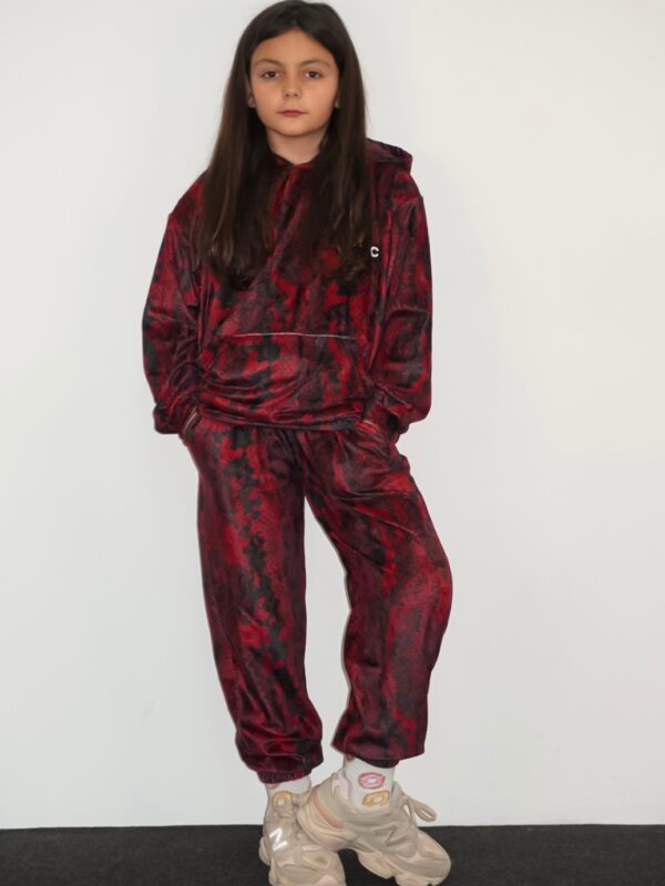 Παιδικό Βελουτέ Σετ Taylor Red Snake Skin Print