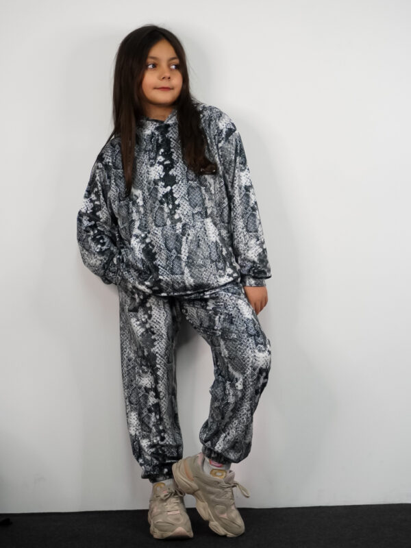 Παιδικό Βελουτέ Σετ Taylor White Snake Skin Print