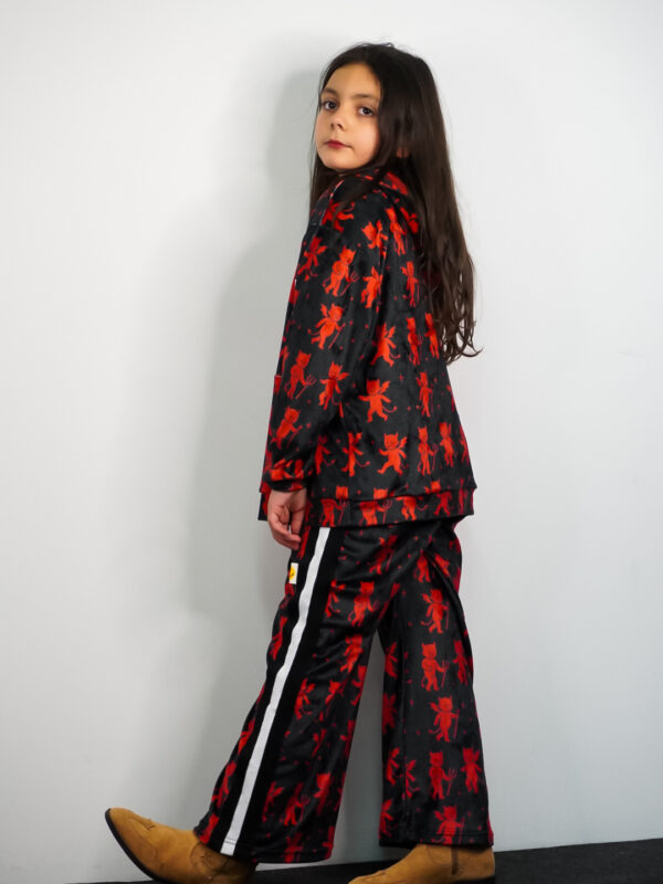 Kids Velvet Set Josie Black - Red Devil Print