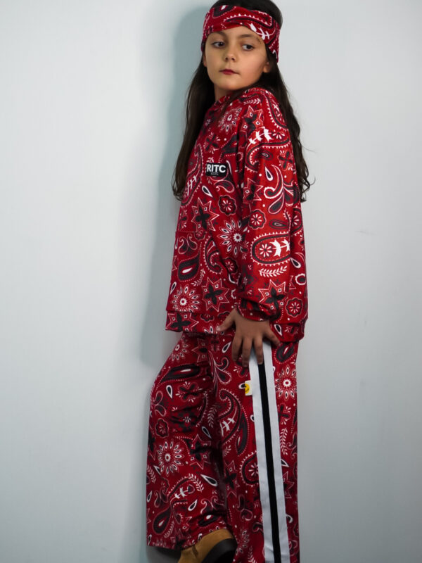 Kids Velvet Set Josie Red Bandana Paisley Print