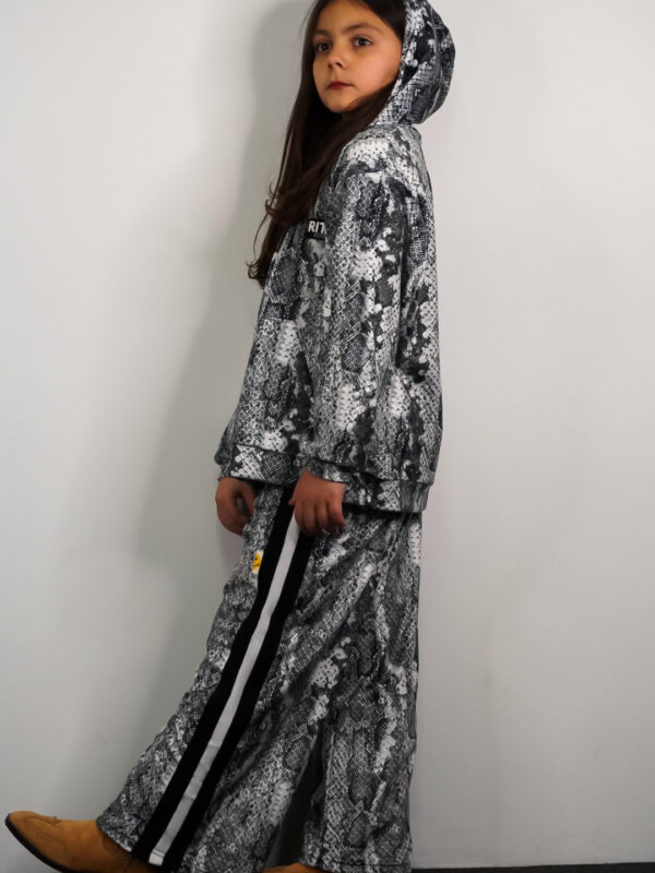 Kids Velvet Set Josie White Snake Skin Print