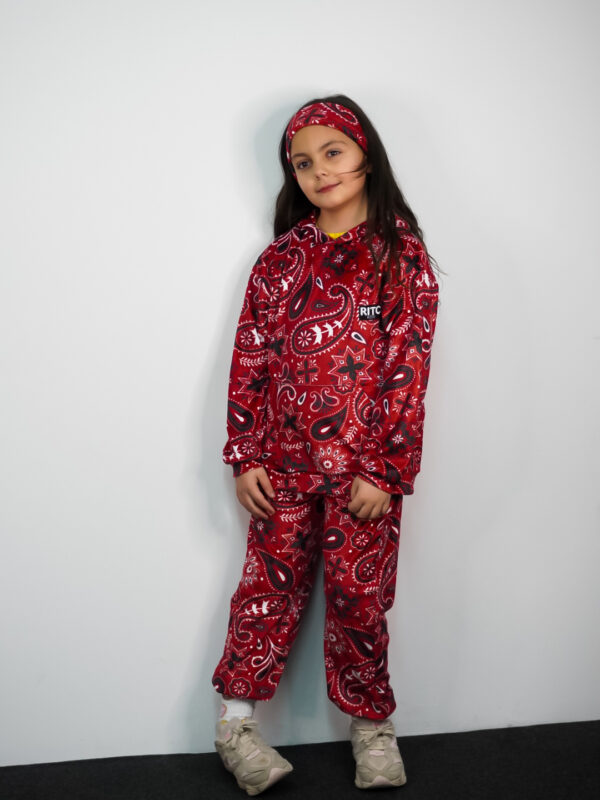 Παιδικό Βελουτέ Σετ Taylor Red Bandana Paisley Print