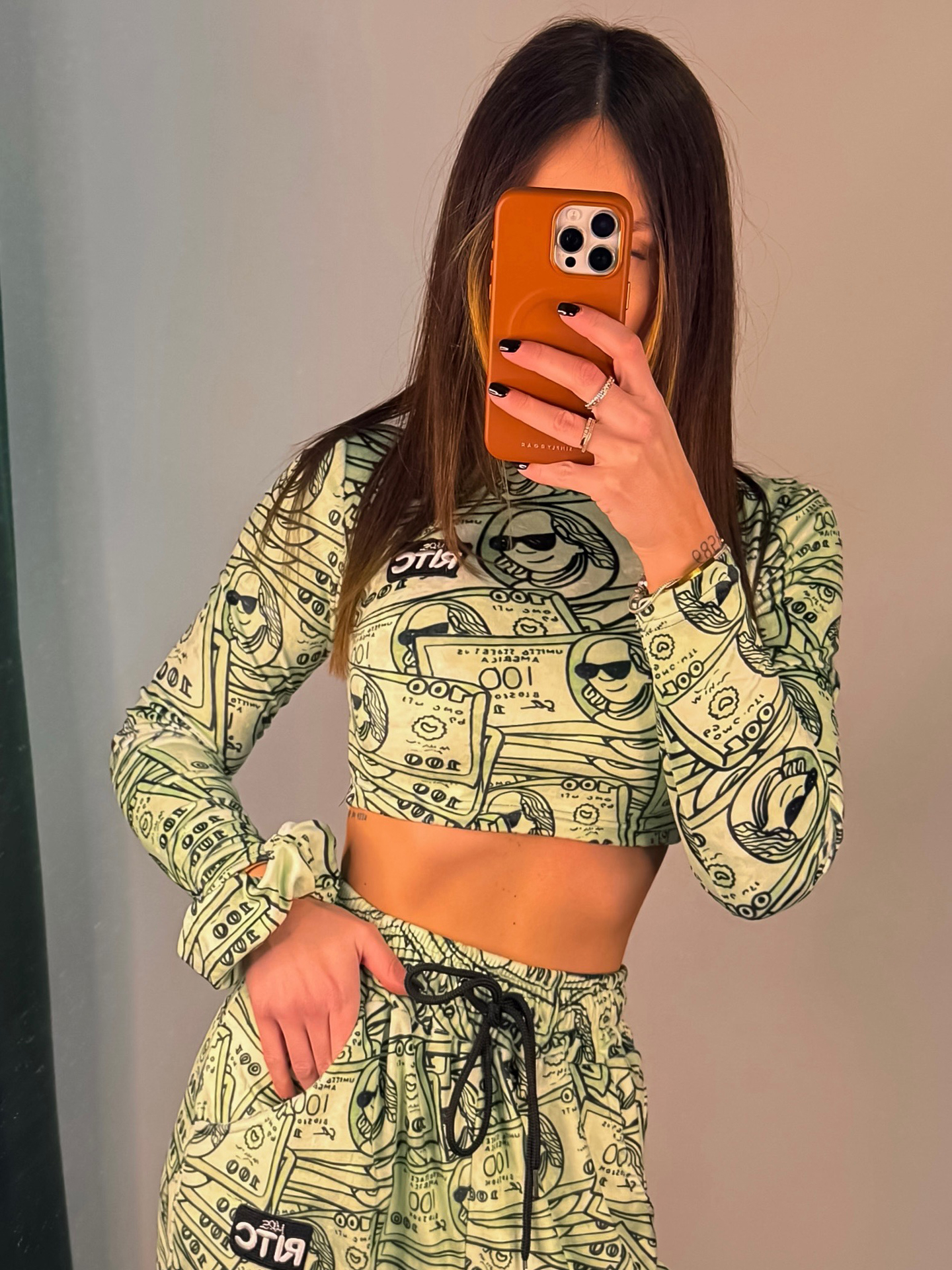 Βελουτέ Crop Top Nina Million Dollar Baby Print