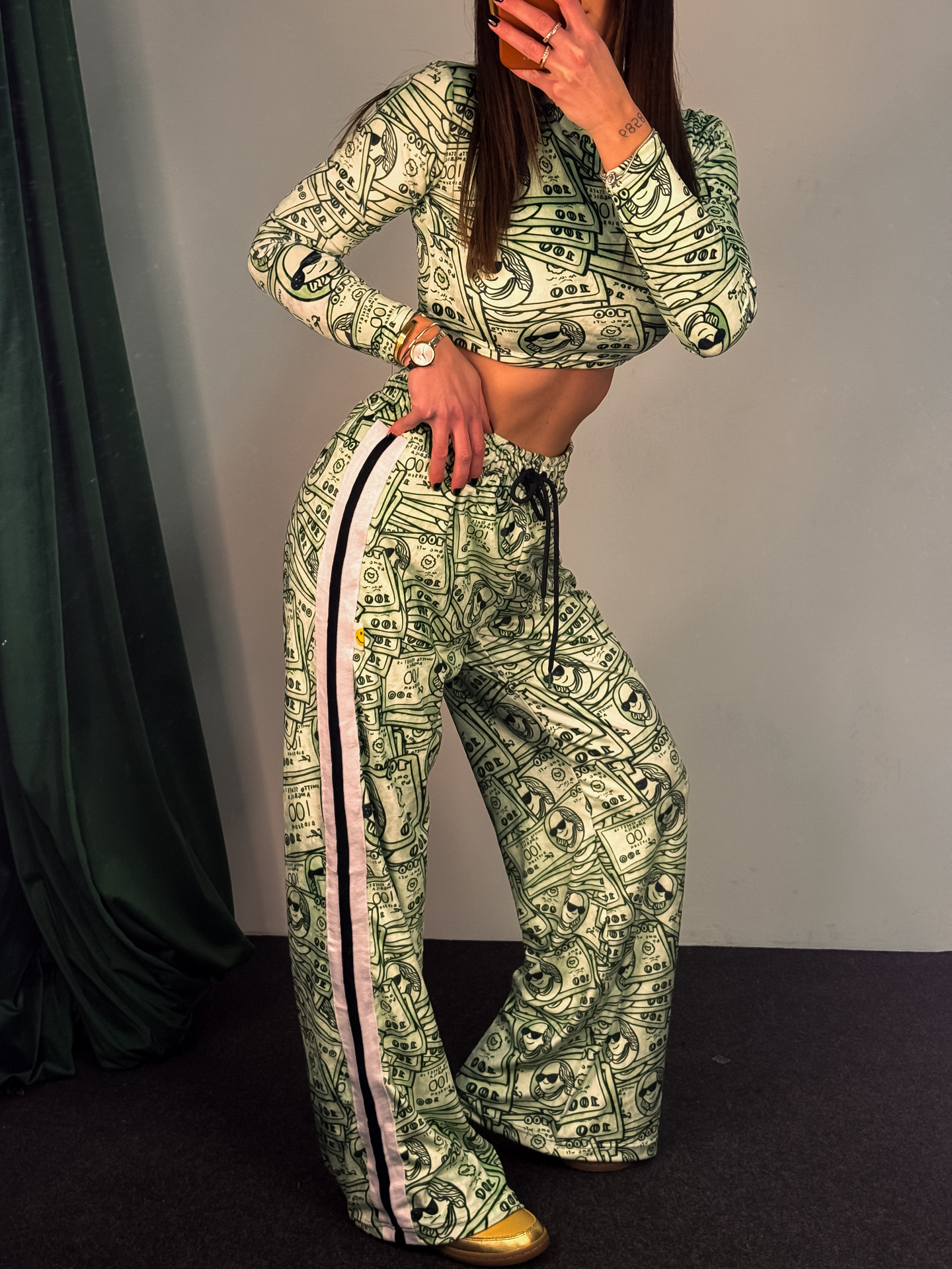 Fashion Limousine | Velvet Crop Set Sophia Million Dollar Baby Print