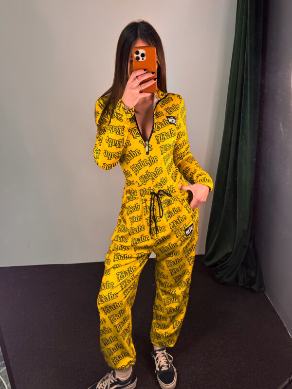 Βελουτέ Bodysuit Set Gianna Yellow Babe Print