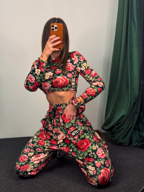 Βελουτέ Crop Longsleeve Set Nina Floral Print