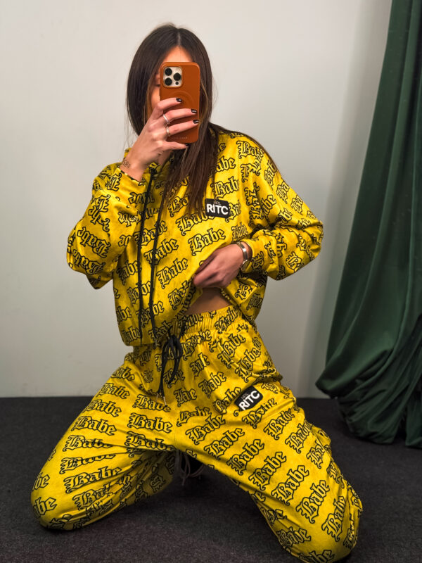 Βελουτέ Hoodie Set Trinity Yellow Babe Print