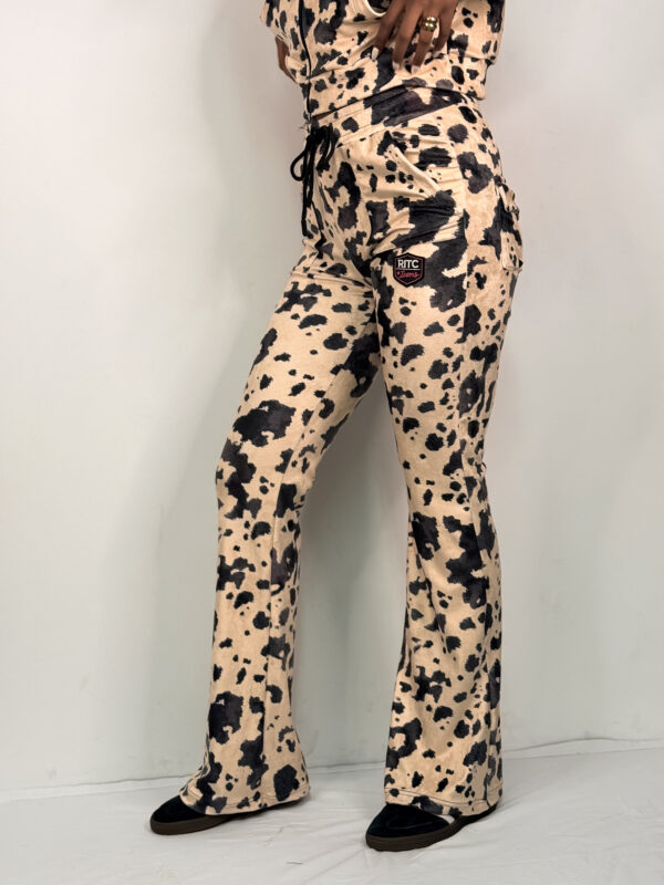 Βελουτέ Παντελόνι Vivian Beige Cow Print