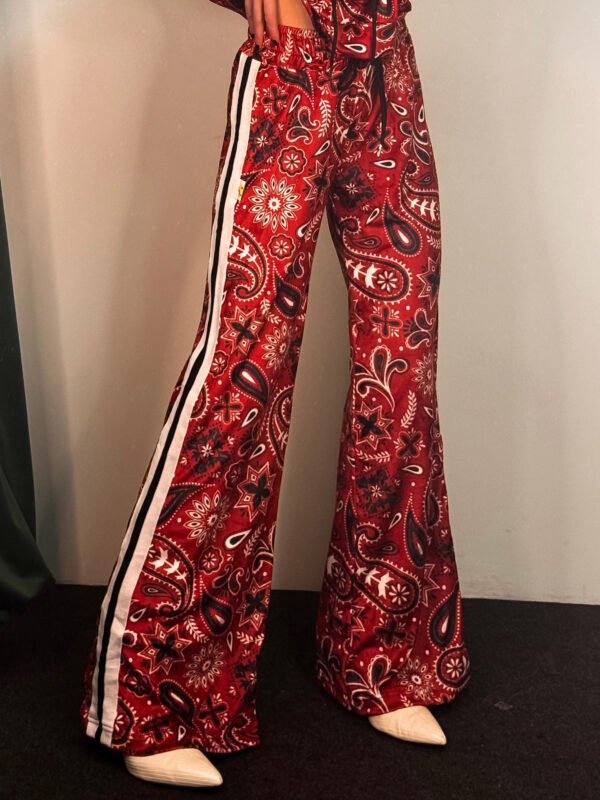Fashion Limousine | Velvet Pants Evelyn Red Bandana Print