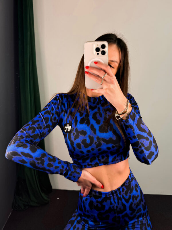 Crop Top Nina Blue Leopard Print