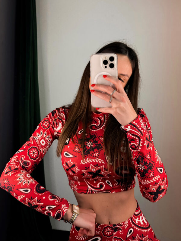Crop Top Nina Red Bandana Print