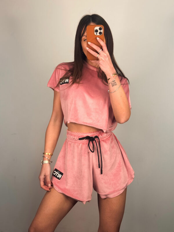 Βελουτέ Σετ Shorts Greta Pink