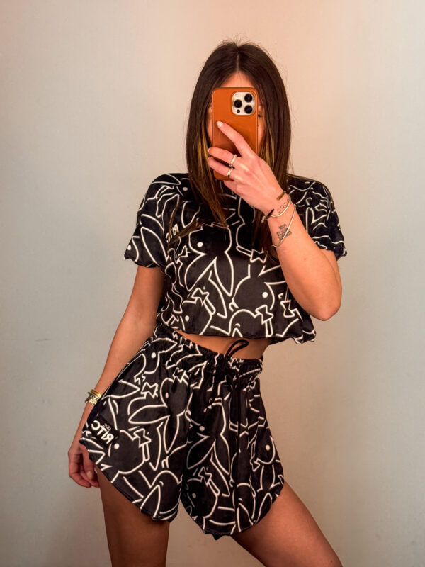 Βελουτέ Σετ Shorts Greta Playboy Bunny Print