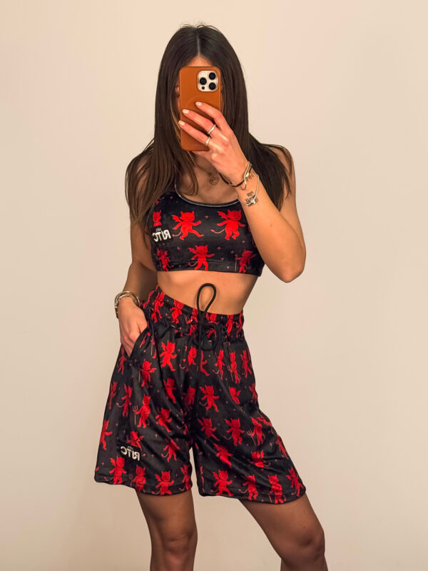 Βελουτέ Σετ Ruthie Black Red Devil Print