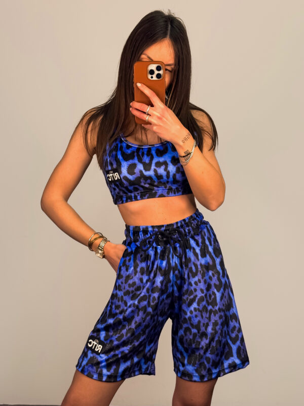 Βελουτέ Σετ Ruthie Blue Leopard Print