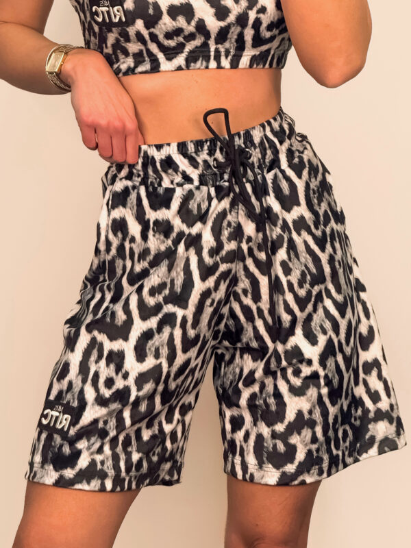 Βερμούδα Βελουτέ Amyra White Leopard Print