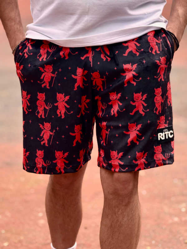 Βελουτέ Βερμούδα Logan Black Red Devil Print