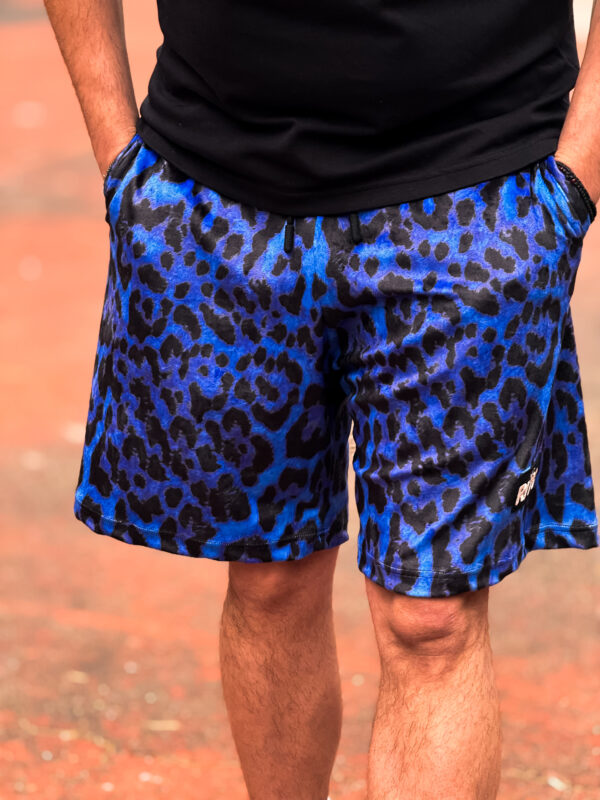 Βελουτέ Βερμούδα Logan Blue Leopard Print