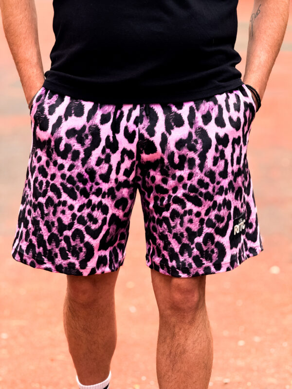 Βελουτέ Βερμούδα Logan Pink Leopard Print