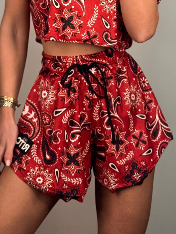 Βελουτέ Shorts Melody Red Bandana Print