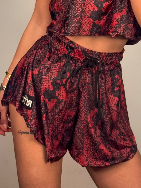 Βελουτέ Shorts Melody Red Snake Skin Print