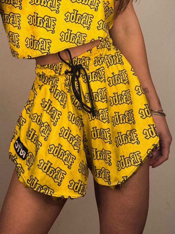 Βελουτέ Shorts Melody Yellow Babe Print