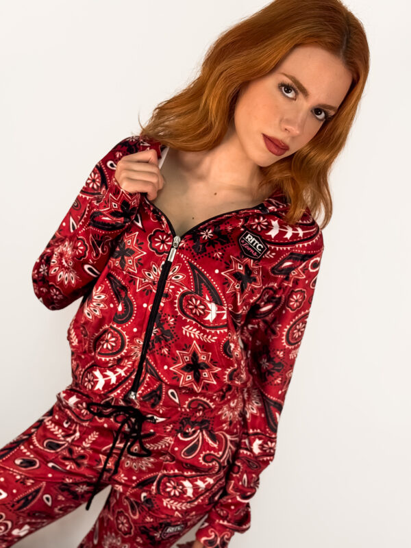 Βελουτέ Hoodie Vivian Red Bandana Print