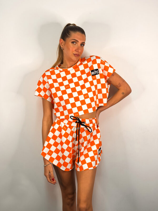 Βαμβακερό Σετ Valerie Orange Checkerboard Print