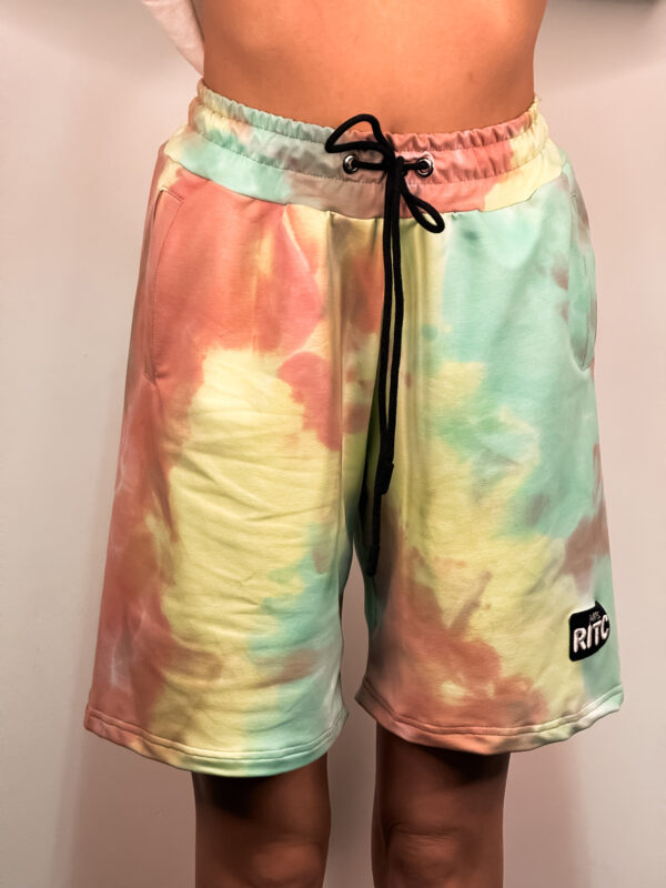 Βαμβακερή Βερμούδα Clara Tie Dye Orange Yellow Green Print