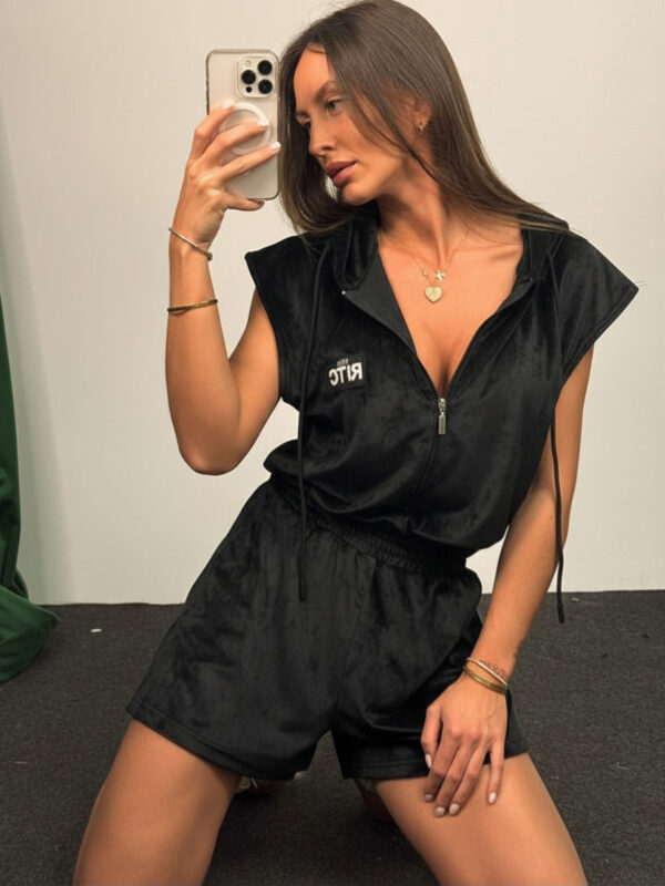 Βελουτέ Ολόσωμη Φόρμα Naomi Black