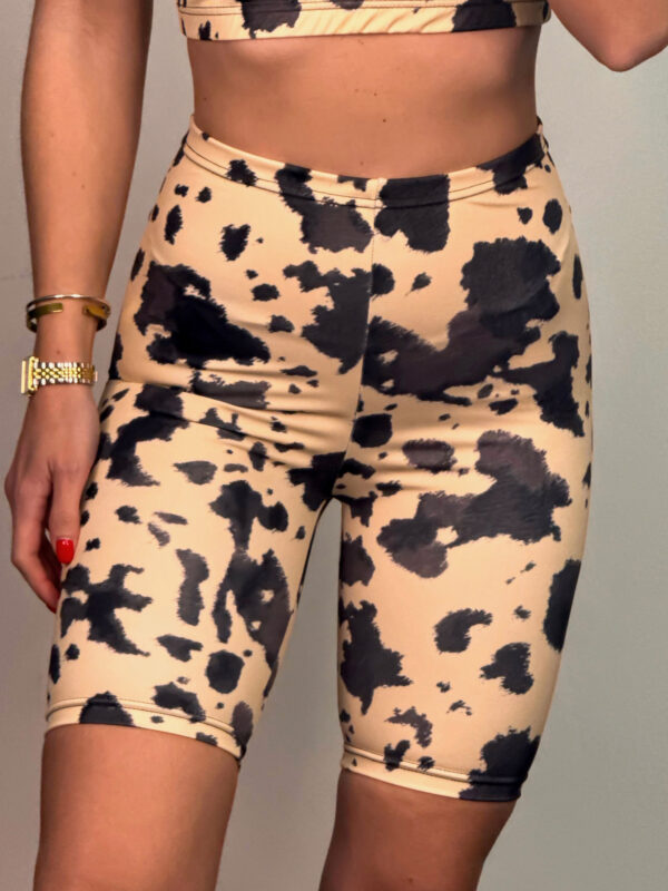 Ποδηλατικό Κολάν Alexia Beige Cow Print