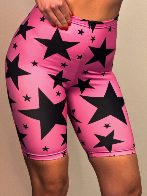 Ποδηλατικό Κολάν Alexia Pink Black Stars Print
