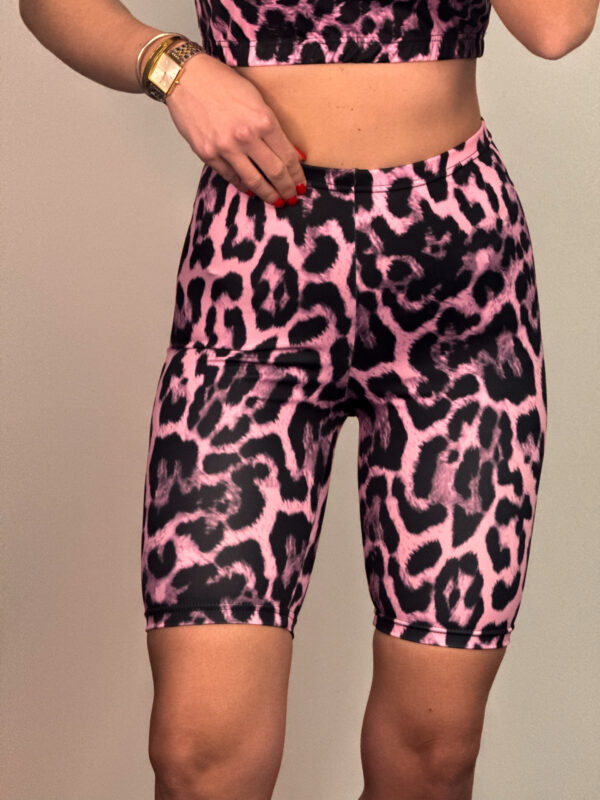 Ποδηλατικό Κολάν Alexia Pink Leopard Print