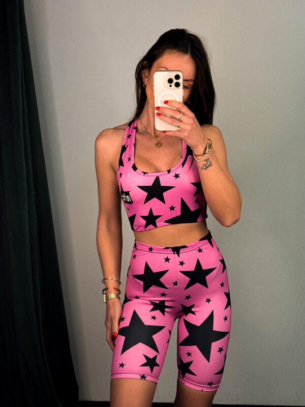 Σετ Κολάν Allison Pink Black Stars Print