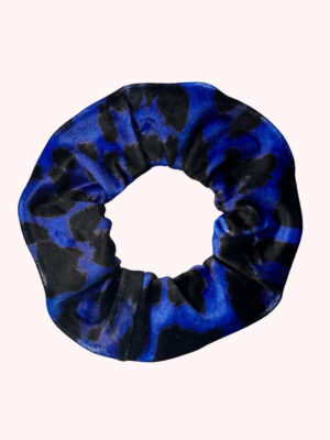 Scrunchie Daisy Blue Leopard Print