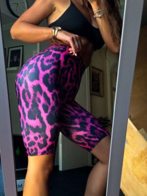 Ποδηλατικό Κολάν Alexia Magenta Leopard Print