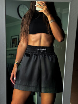 Black Satin Rocky Boxing Shorts