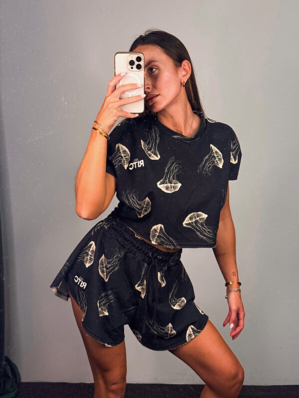 Βαμβακερό Σετ Shorts Valerie Jellyfish Noir Print